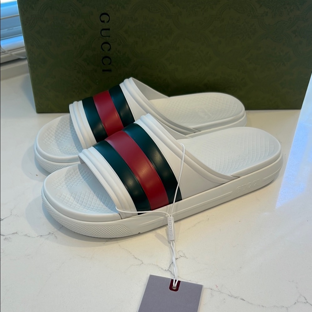 Gucci Men Ace Rubber Slides - Picture 8 of 10